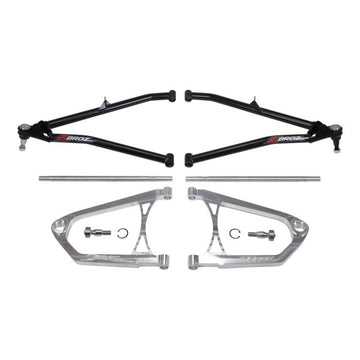 Zbroz billet upper chromoly lower A-arm kit — raw finish Ski-Doo Gen 4 Gen 5