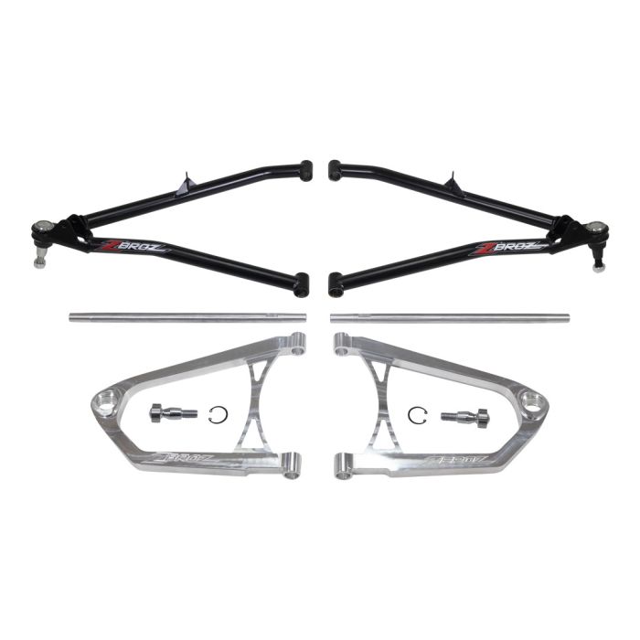 Zbroz billet upper chromoly lower A-arm kit — raw finish Ski-Doo Gen 4 Gen 5