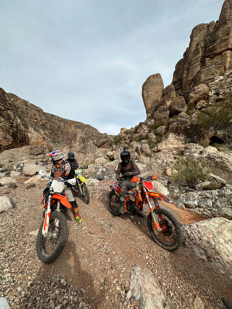 Guided dirt bike riding in the red rock landscape of Southern Utah