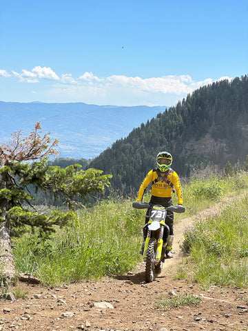 Dirt bike rider on Northern Utah singletrack trail near Salt Lake City