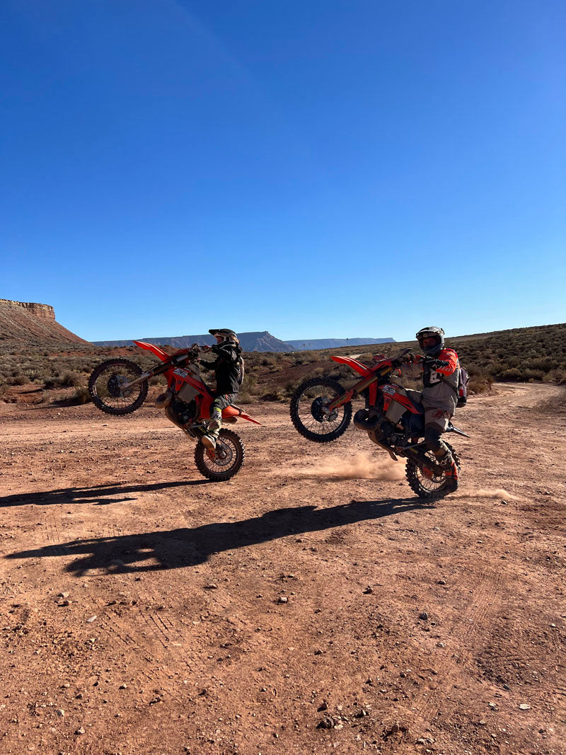 Off-road dirt bike touring on Southern Utah singletrack near Zion