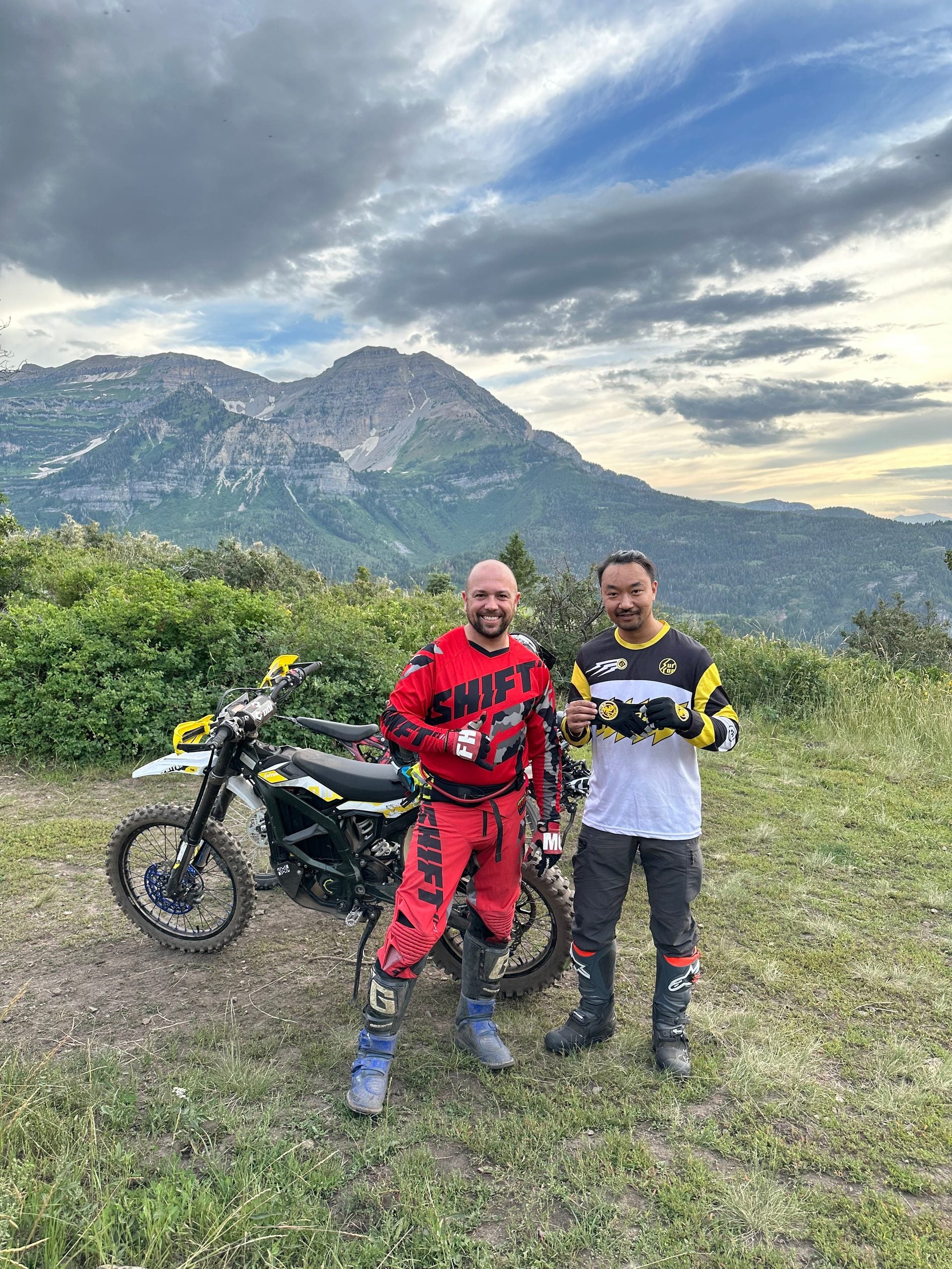 Utah e-moto tour — group riding electric dirt bikes on trail