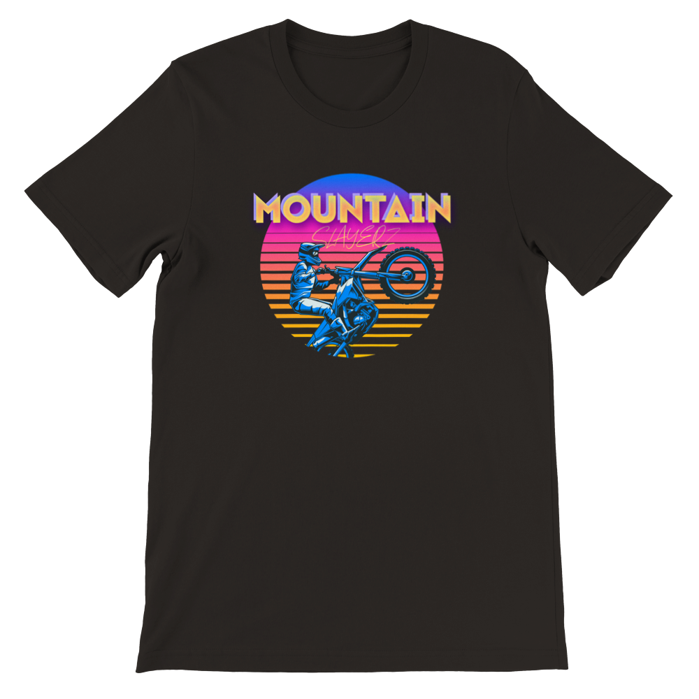 Mountain Slayerz retro graphic tee — front view