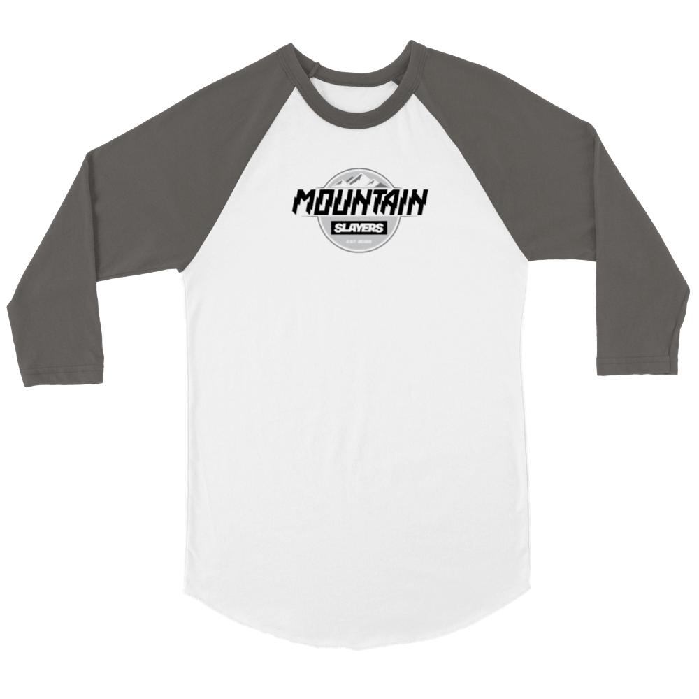 Mountain Slayerz 3/4 sleeve baseball tee — back view